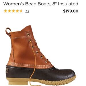 L.L. Bean Women's Bean Boots, 8" Insulated - size 7M